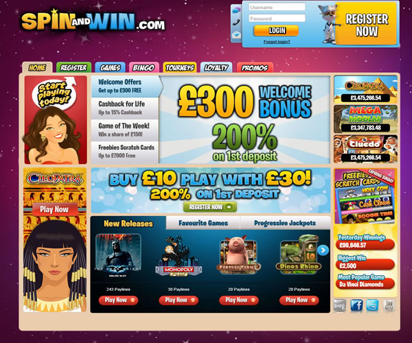 Spin & Win Casino Bonus Slots